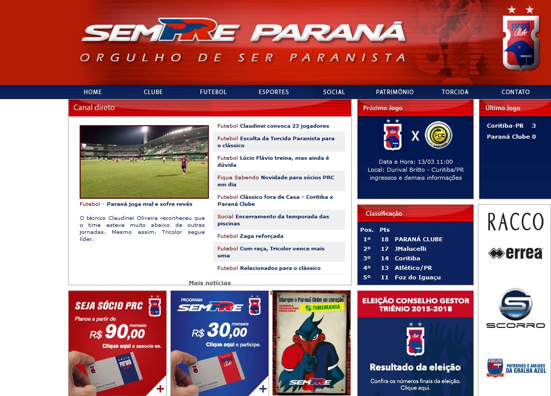Site do Paraná voltou ao normal no fim da tarde. . | Reprodução internet/
