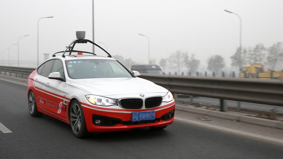Carro autônomo do Baidu em teste pelas ruas de Pequim, na China | Baidu/Divulgação