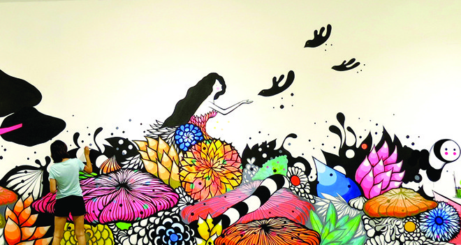 Painel da artista Erica Mizutani | Divulgação