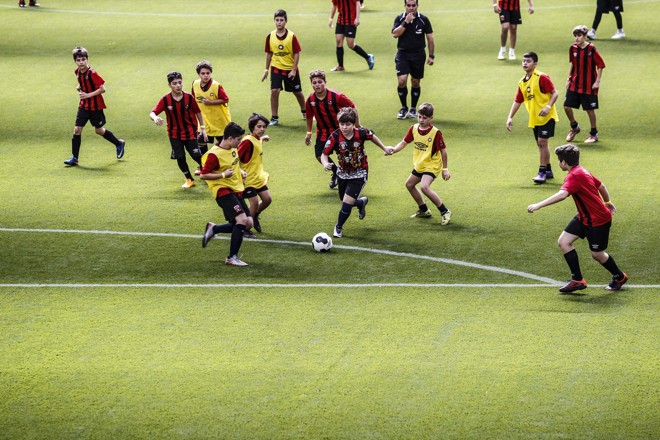 Atividade para criança no aniversário do Atlético. | Jonathan campos/Gazeta do Povo