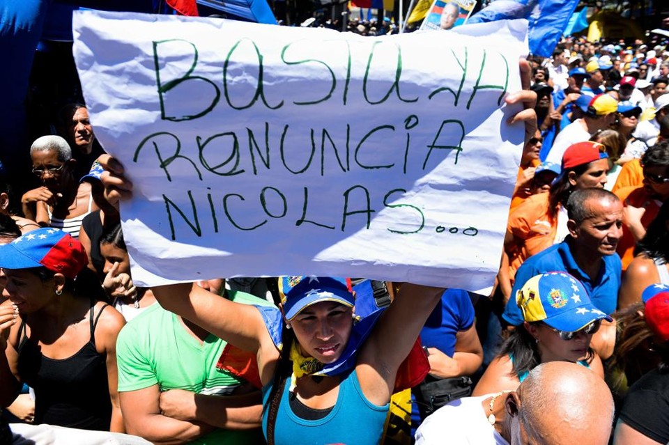 Oposicionistas pediram renúncia do presidente venezuelano. | Federico Parra/AFP