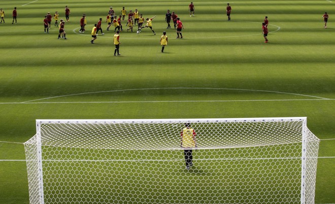 Atividade para criança no aniversário do Atlético. | Jonathan campos/Gazeta do Povo