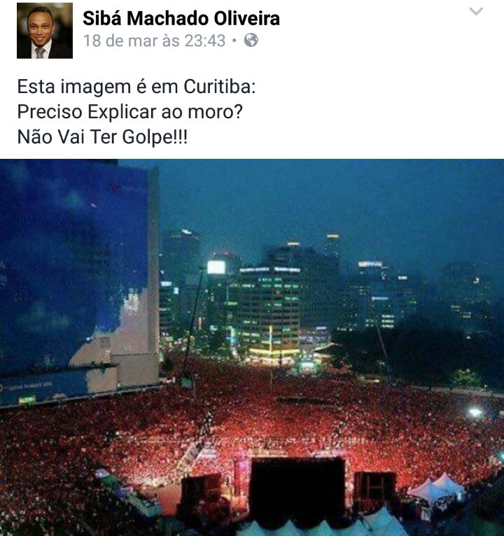 Deputado petista postou imagem de Seul, na Coreia do Sul, como sendo de Curitiba | Reprodução/Facebook