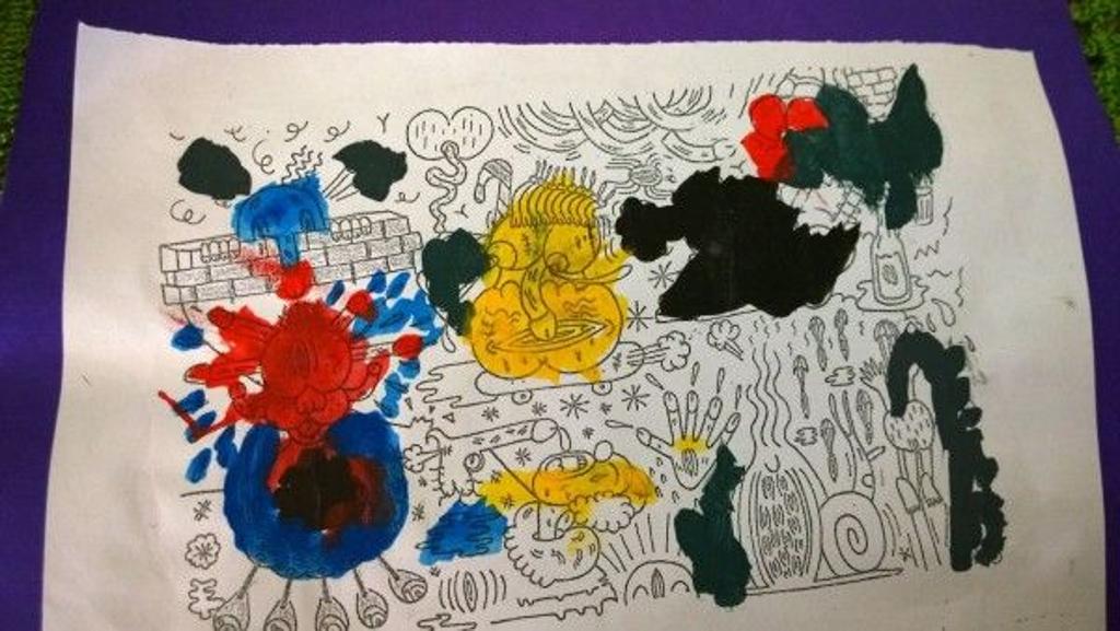 Desenho que os alunos da 4a. série receberam como tarefa para colorir | /Banda B