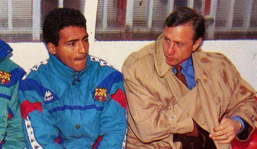 Romário e Cruyff nos tempos de Barcelona. | /
