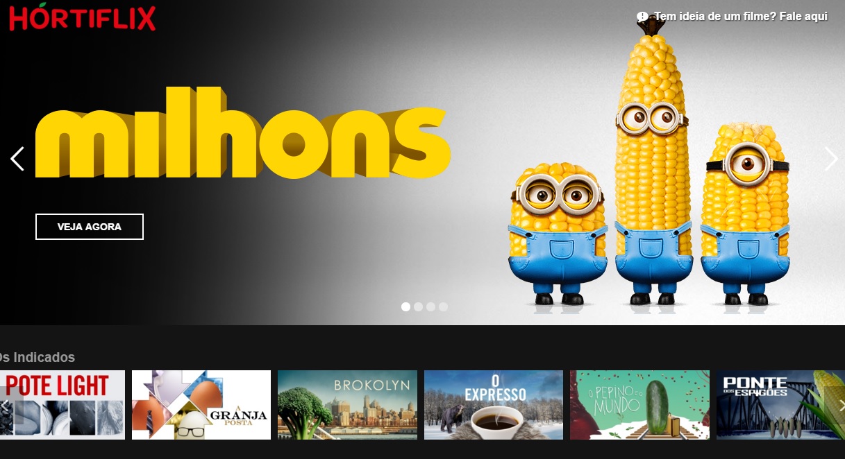 O site, uma peça de marketing lançada no mês passado, copia o design da gigante americana e tem cerca de 30 paródias diferentes, onde são usadas imagens e vídeos. | Divulgação/