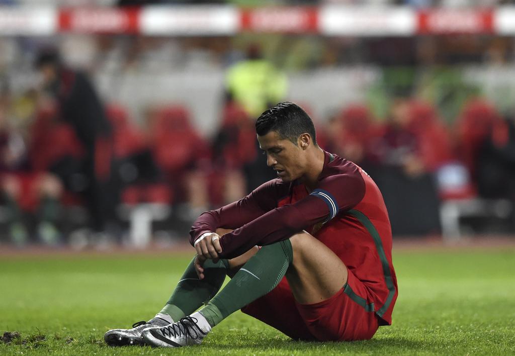 O atacante Cristiano Ronaldo passou em branco no amistoso com a Bulgária, em Leiria. | Francisco Leong/AFP