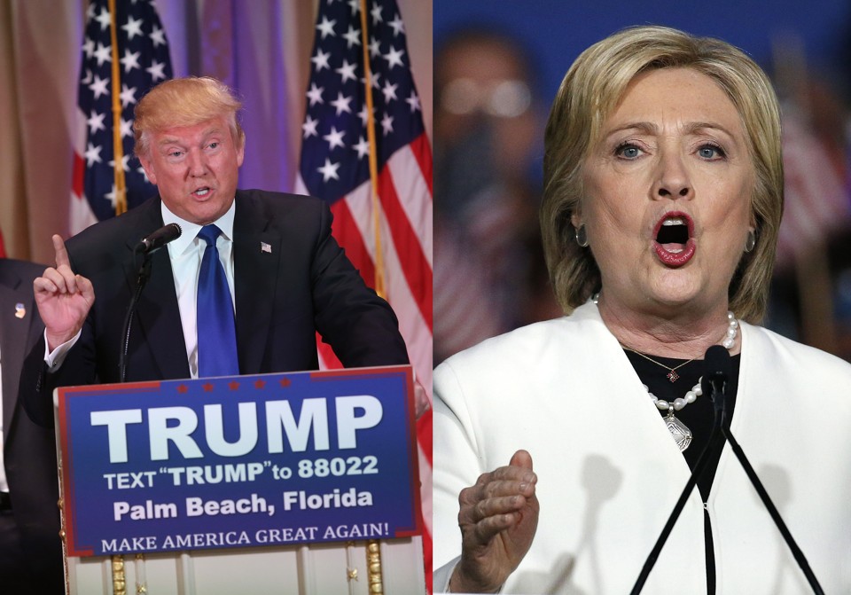Trump, em South Beach, e Hillary, em Miami: candidatos despontam como favoritos na corrida presidencial americana | John Moore /Rhona Wise/AFP