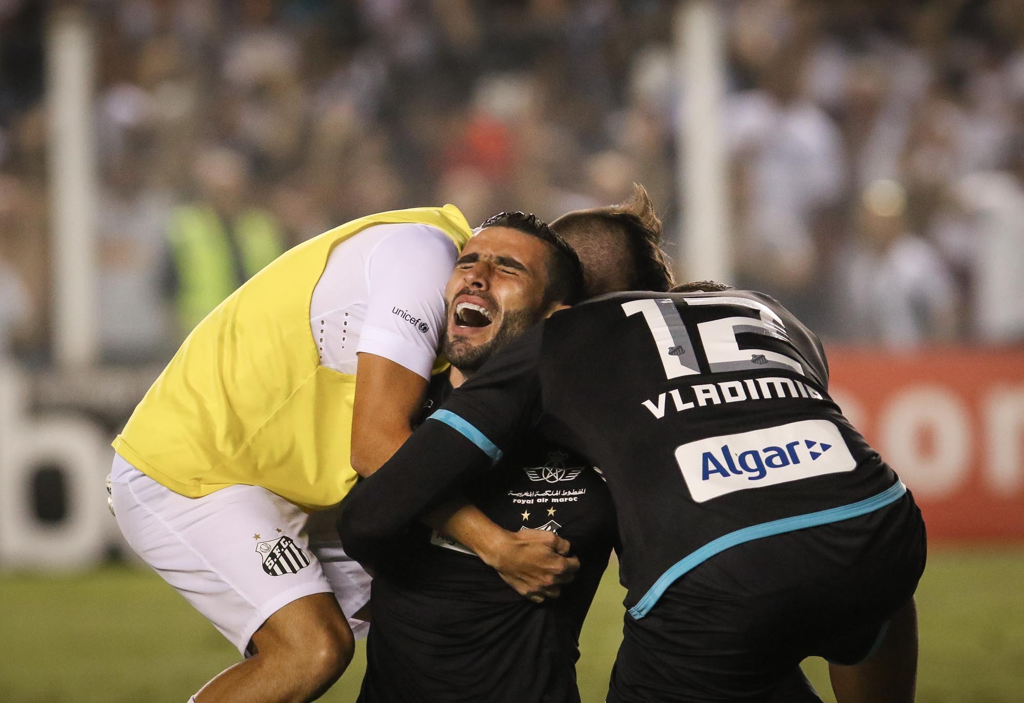 Vanderlei é festejado pelos santistas. | /Ricardo Nogueira/Folhapress