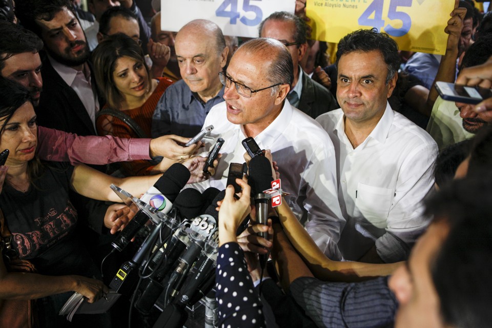 Os três caciques tucanos juntos na campanha de 2014. | Marcelo Ribeiro/ Alckmin 45/Fotos Públicas