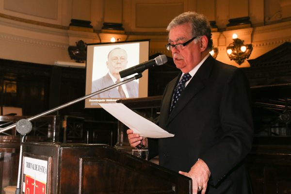 Mariz de Oliveira, durante a cerimônia de homenagem ao seu pai, no Tribunal de Justiça de São Paulo | José Luiz da Conceição/OABSP