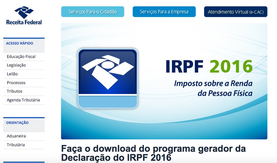 | Reprodução/Receita Federal