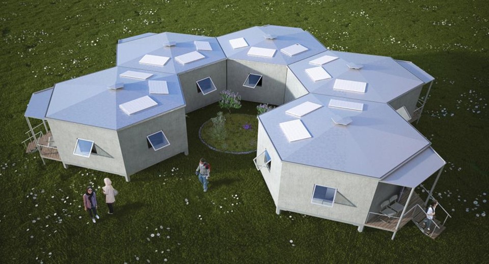 As Hex Houses têm custo estimado entre R$ 52,9 mil e R$ 70,5 mil e durabilidade de 15 a 20 anos. | Reprodução/Architects for Society