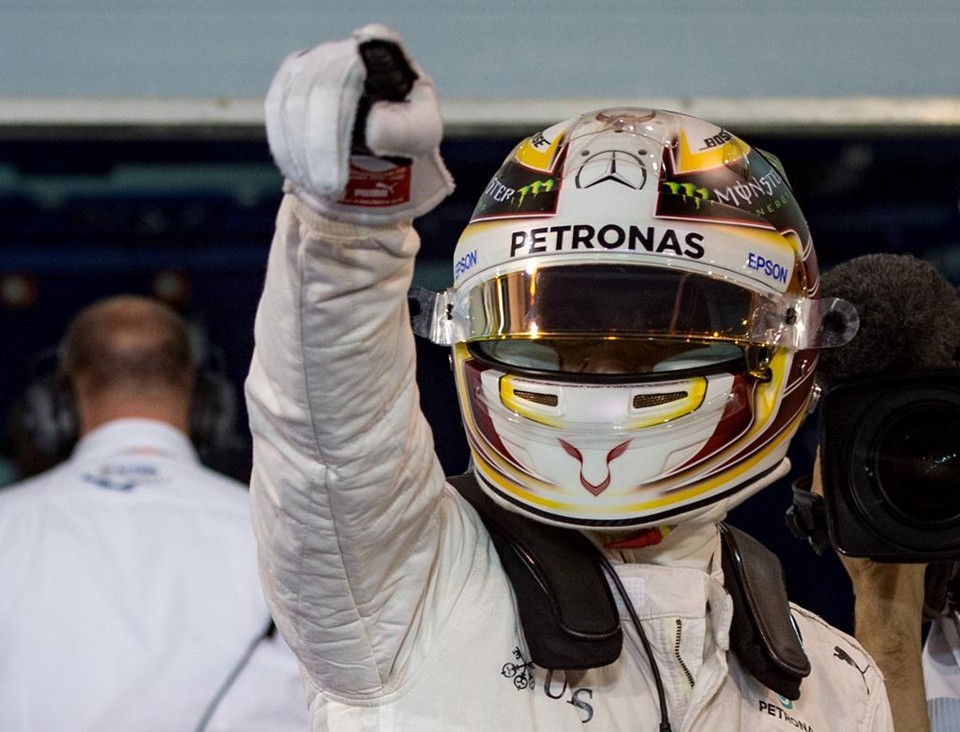 Foi a 51ª pole da carreira do inglês Lewis Hamilton, a segunda seguida, depois do GP da Austrália | ANDREJ ISAKOVIC/AFP