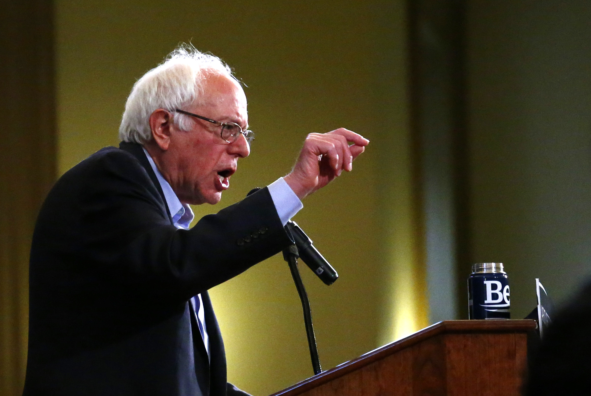 O senador Bernie Sanders saiu vitorioso na reunião de eleitores do estado de Wyoming | KENA BETANCUR/AFP