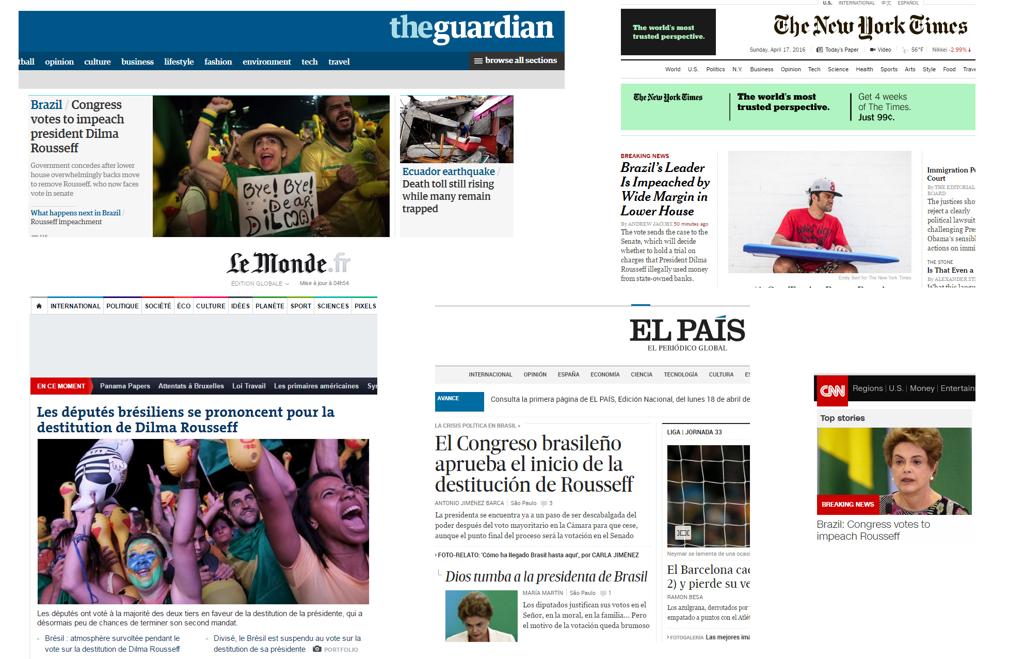 Reprodução de sites da imprensa internacional. | /