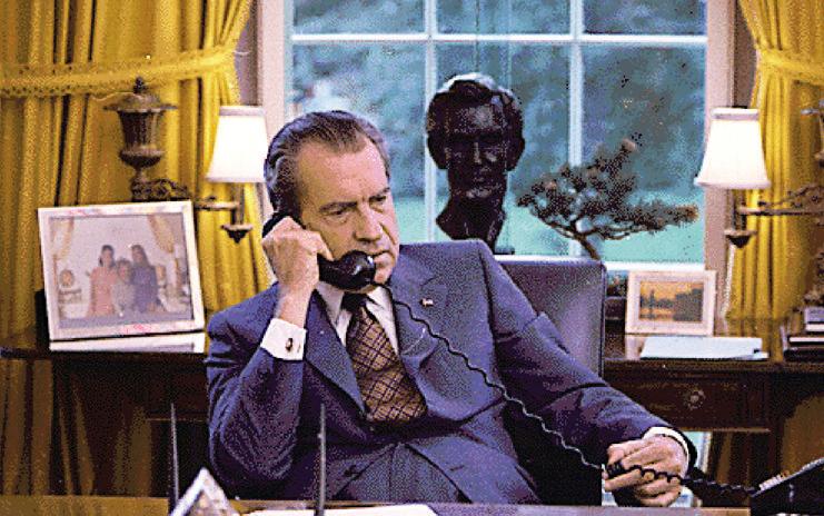 Richard Nixon: reeleito, foi obrigado a renunciar em meio a denúncias graves que cercaram seu derradeiro mandato. | CLH/HK/HO