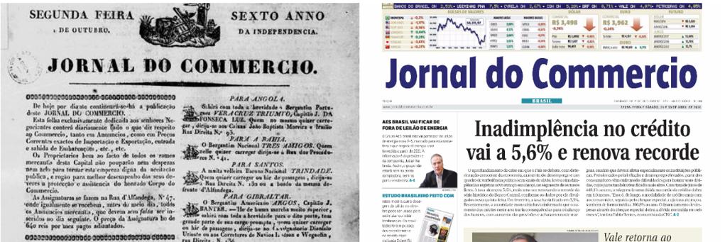 Periódico foi fundado em 1º de outubro de 1827 | Biblioteca Nacional Digital-Jornal do Commercio/Reprodução