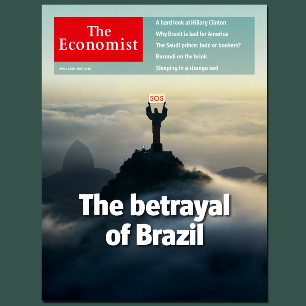 Edição deste fim de semana volta a colocar a crise política brasileira como manchete | /Reprodução/The Economist