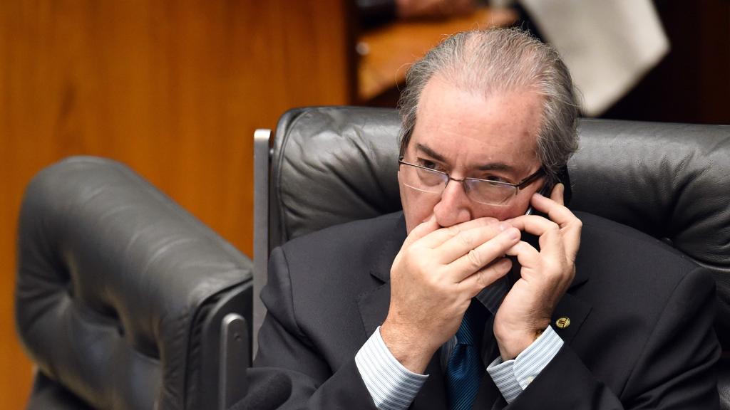 Eduardo Cunha, presidente da Câmara: denúncia de telefonemas ameaçando a sua família. | EVARISTO SA/AFP