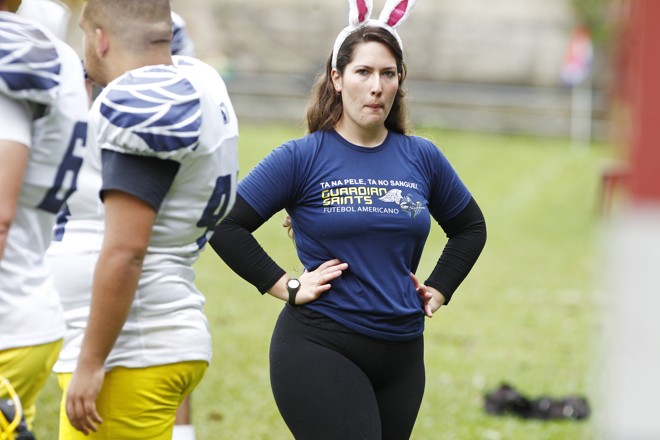 Jogo do Guardians Saints X Coritiba Crocodiles no campo do Imperial Futebol Clube | Antônio More/Gazeta do Povo