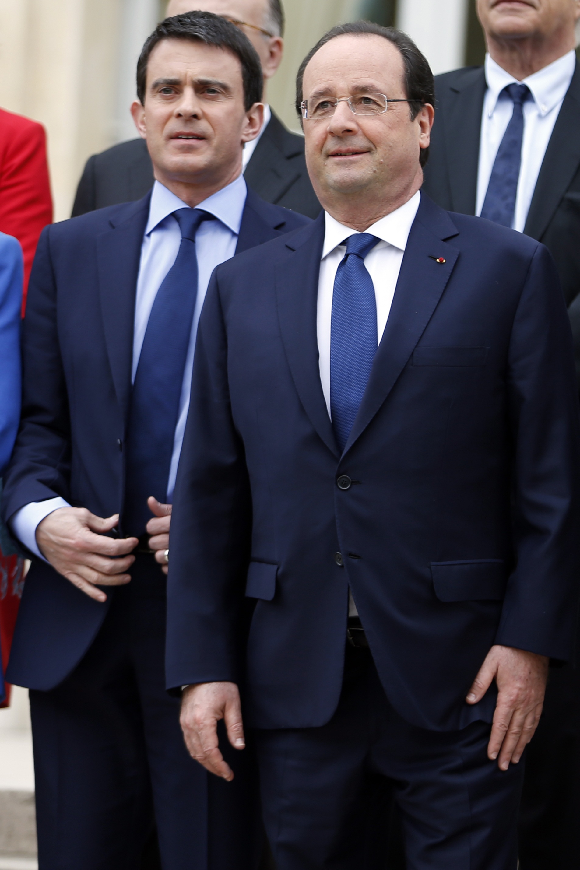 O primeiro-ministro da França, Manuel Valls, ao lado do presidente francês (à direita) François Hollande | CP/JS//CHARLES PLATIAU