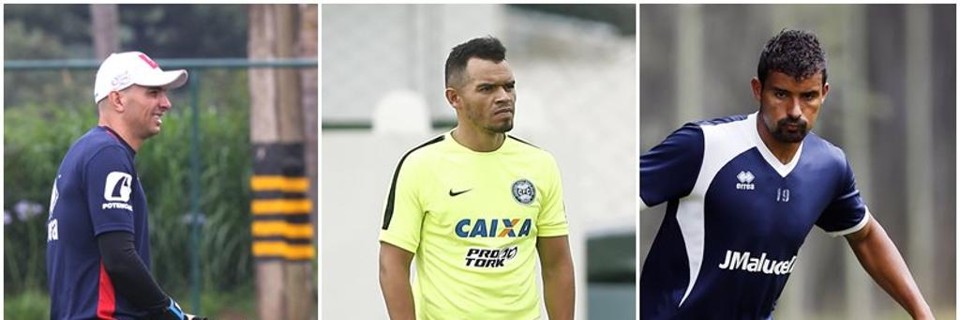 Marcos, 39 anos, Ceará, 35, e Leandro Silva, 30: representantes da experiência nos elencos de Paraná, Coritiba e Jota. | /