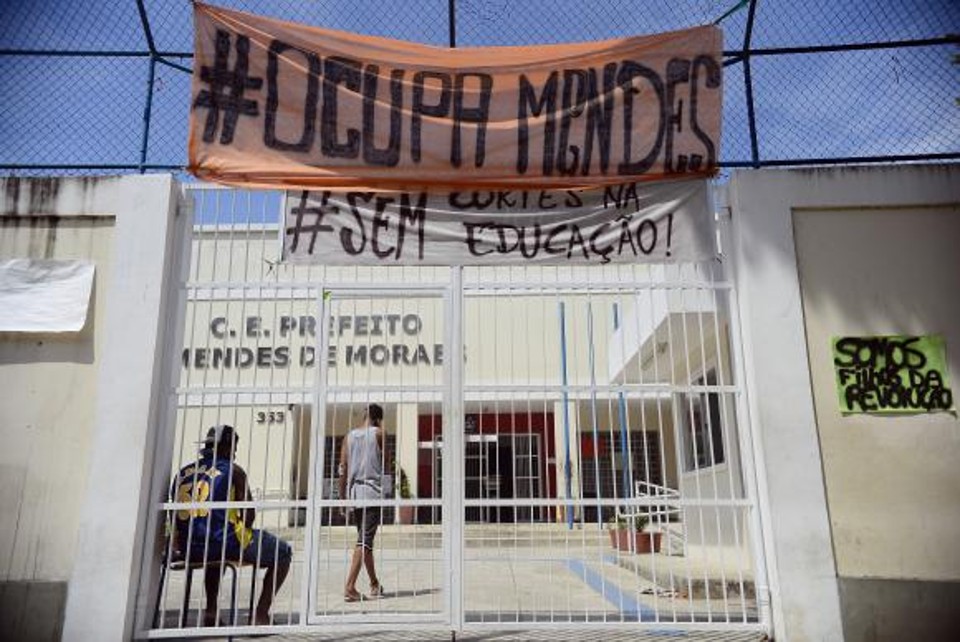 O Colégio Prefeito Mendes de Moraes, na Ilha do Governador, primeiro a ser ocupado | Tânia Rêgo/Agência Brasil