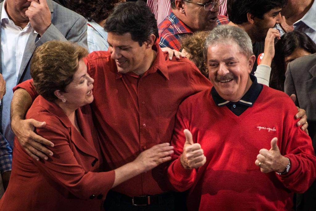 Dilma, Haddad e Lula, na campanha de 2012. | YC/ii/YASUYOSHI CHIBA