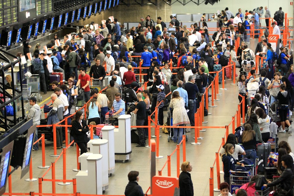 Área de check-in do Aeroporto de Guarulhos, um dos que pediu para não pagar aluguel. | Henvio Romero/AE