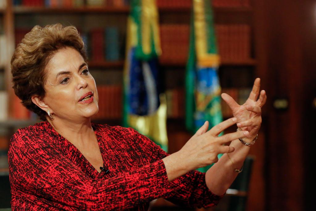 Dilma durante a entrevista ao jornalista norte-americano Glenn Greenwald . | Roberto Stuckert Filho/PR