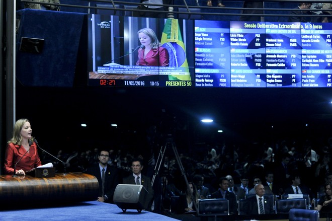 Em discurso no Plenário do Senado Federal, senadora Gleisi Hoffmann (PT-PR). | Geraldo Magela /Agência Senado