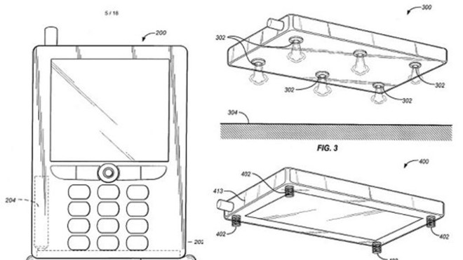 A ideia da Amazon é criar um sistema para proteger o celular nas quedas. No caso, um airbag | /Reprodução (registro da patente)