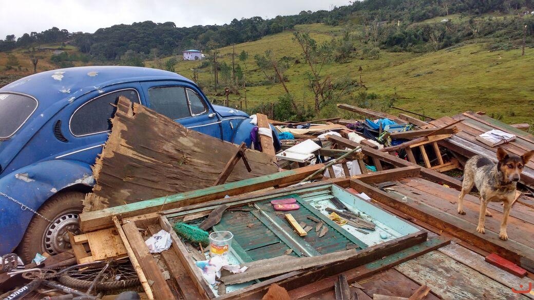Ponte Alta do Norte foi uma das cidades mais afetadas pelo mau tempo: três pessoas morreram por causa do vendaval | Defesa Civil de Santa Catarina/Divulgação