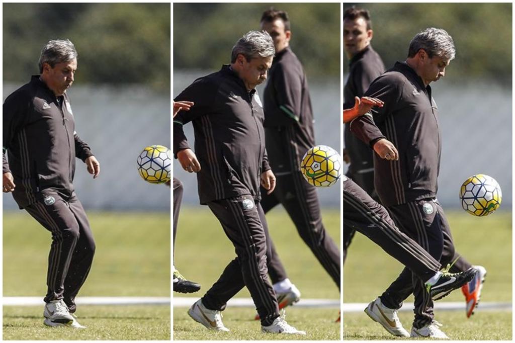 Gilson Kleina participou de rachão no treino do Coritiba. | Jonathan Campos/Gazeta do Povo