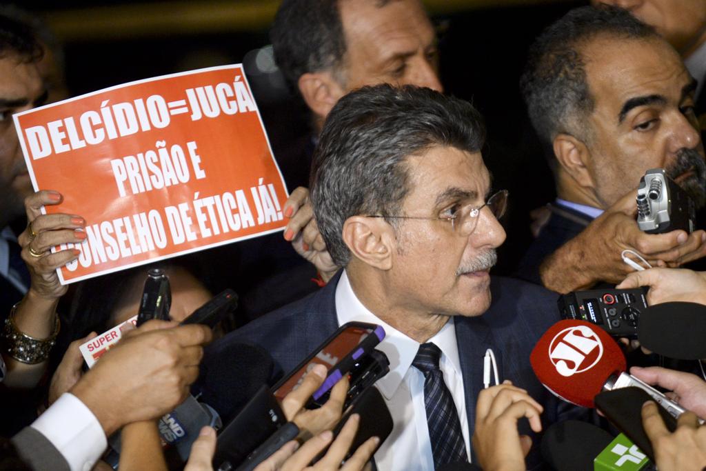 Romero Jucá pediu licença do Ministério do Planejamento após vazamento de conversas com ex-presidente da Transpetro. | Jefferson Rudy/Agência Senado