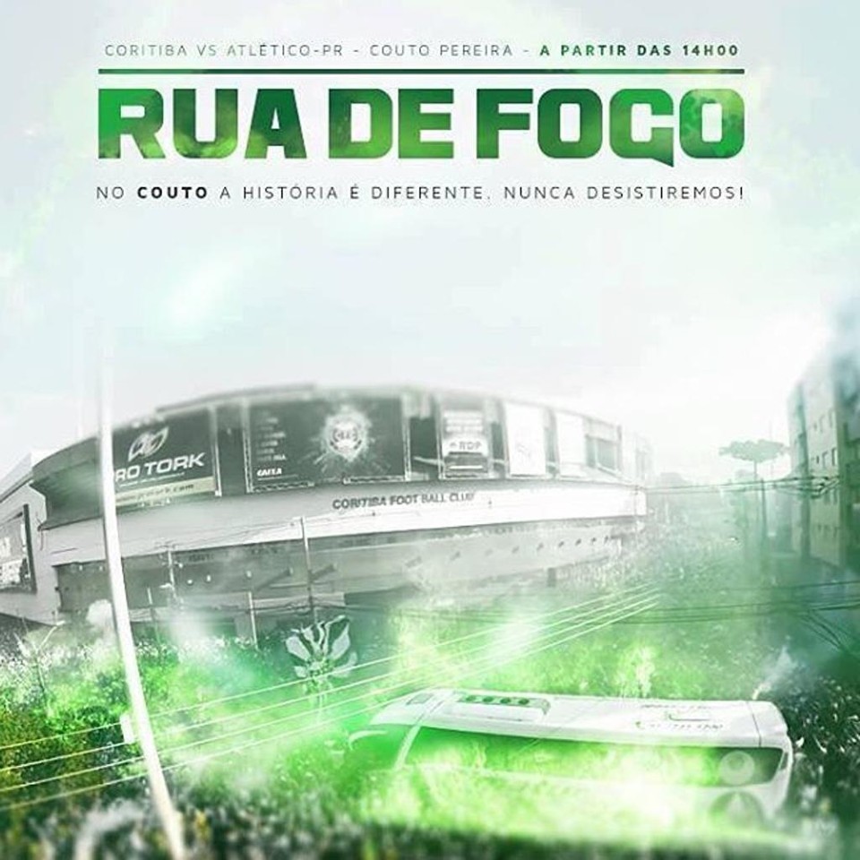 Chamada da torcida do Coritiba nas mídias sociais para a final de domingo. | /