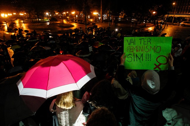 A manifestação ocorreu enquanto Flávia Piovesan, secretária dos Direitos Humanos do Ministério da Justiça falava Simpósio Brasileiro de Direito Constitucional/ | Daniel Castellano//Gazeta do Povo