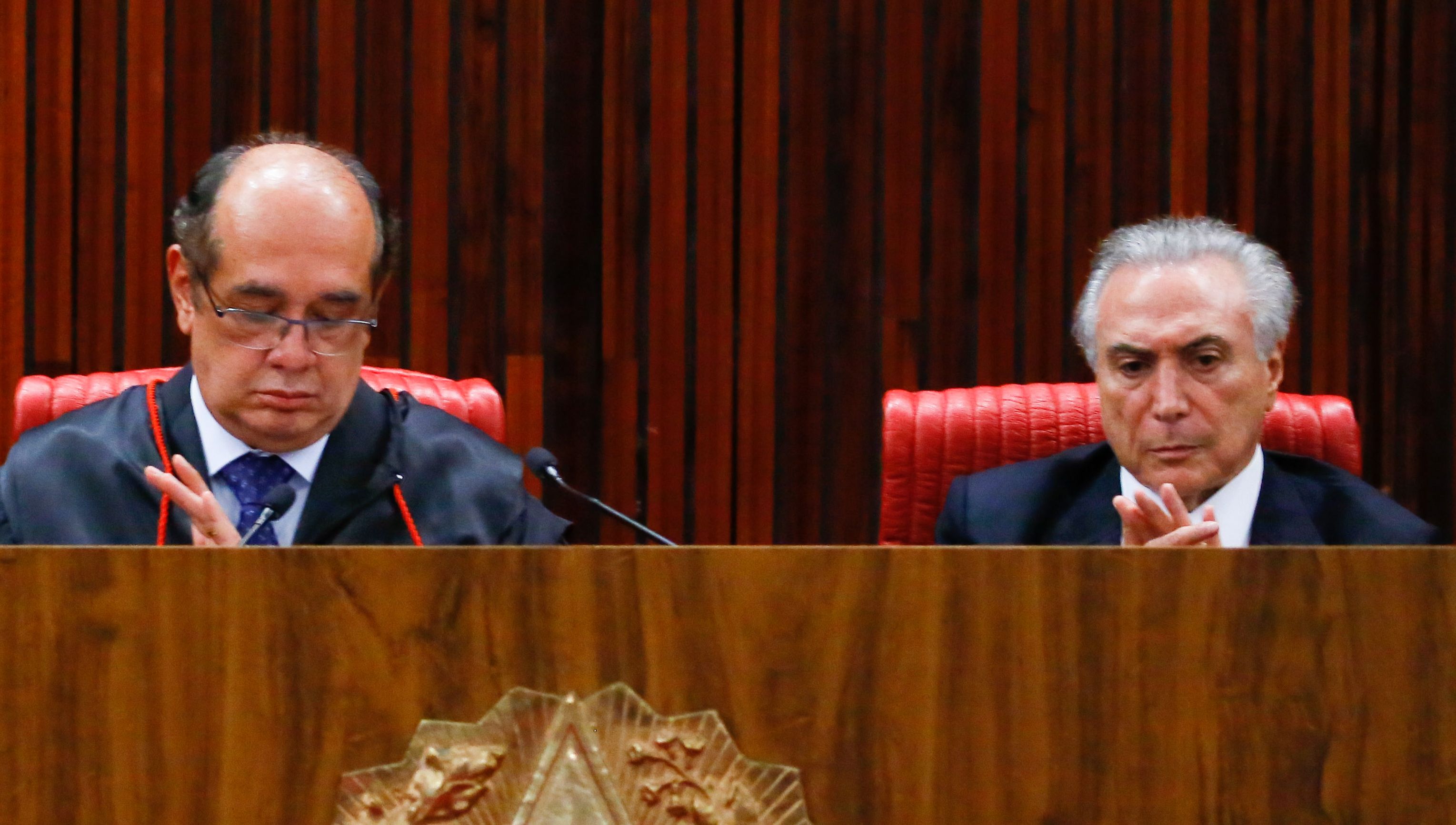 Foto de 12 de maio, quando o presidente em exercício Michel Temer participou da posse de Gilmar Mendes | Anderson Riedel/Fotos Públicas