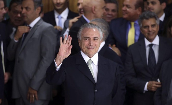 Presidente em exercício durante a posse de ministros, na última quinta-feira (12) | Valter Campanato/Agência Brasil