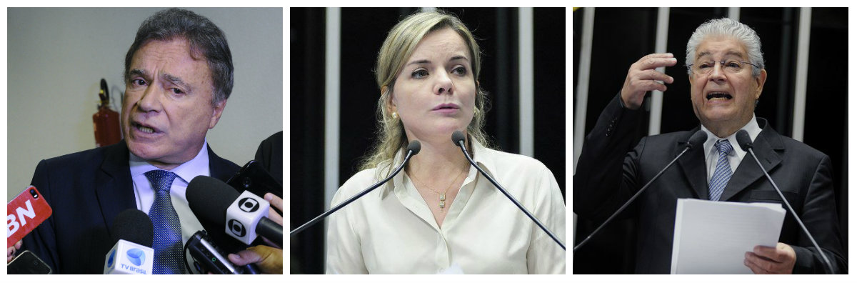 Alvaro, Gleisi e Requião: citados na Lava Jato. | Arquivo/Senado