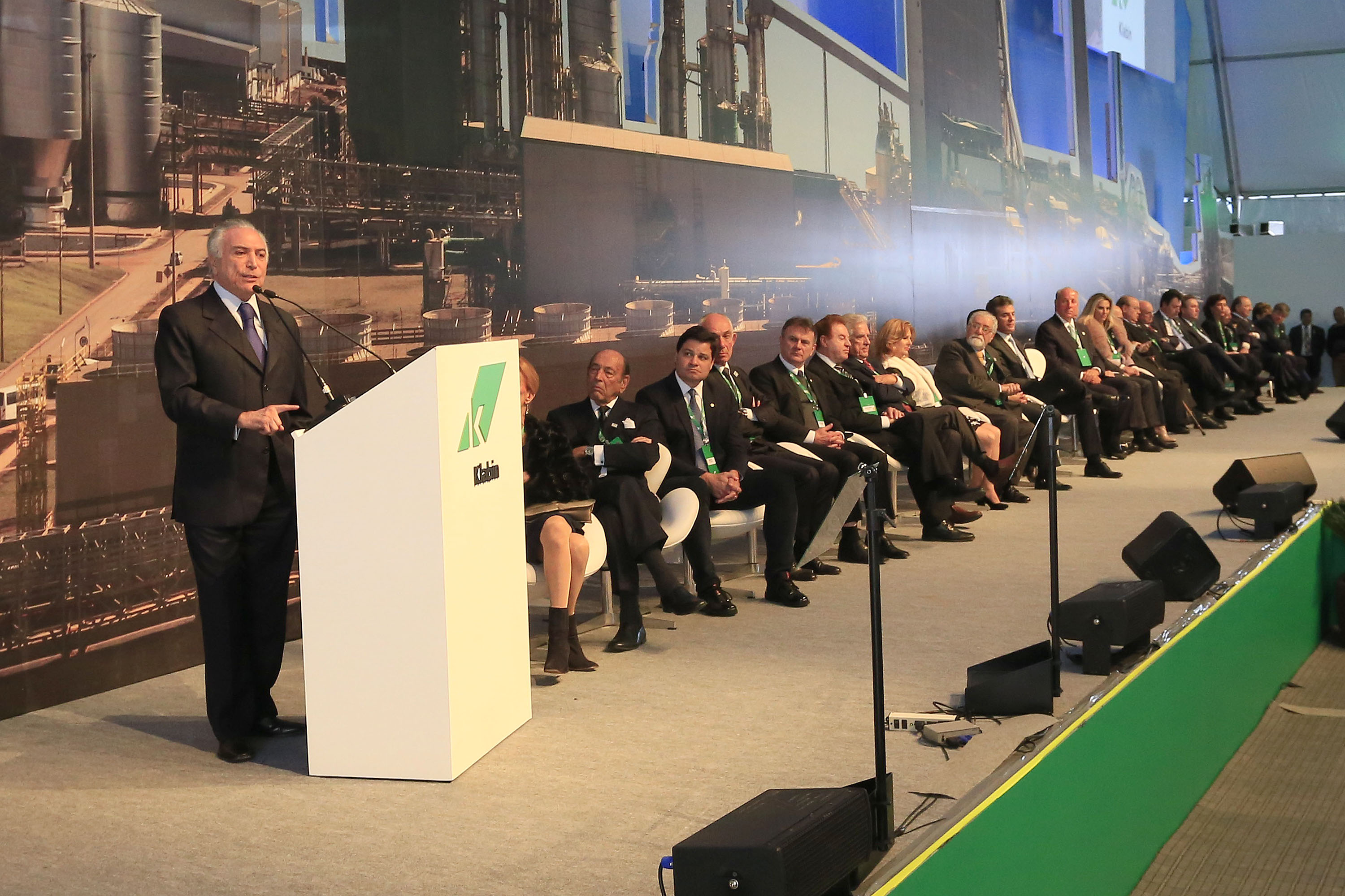 Michel Temer discursa durante a inauguração da fábrica da Klabin | Arnaldo Alves /Agência Estadual de Notícias/Divulgação/