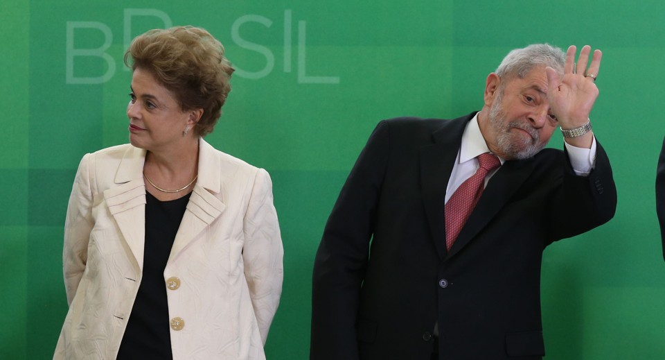 Dilma e Lula durante a posse do ex-presidente como ministro da Casa Civil: acusação d e tentativa de fugir de Moro. | Lula Marques/Agência PT