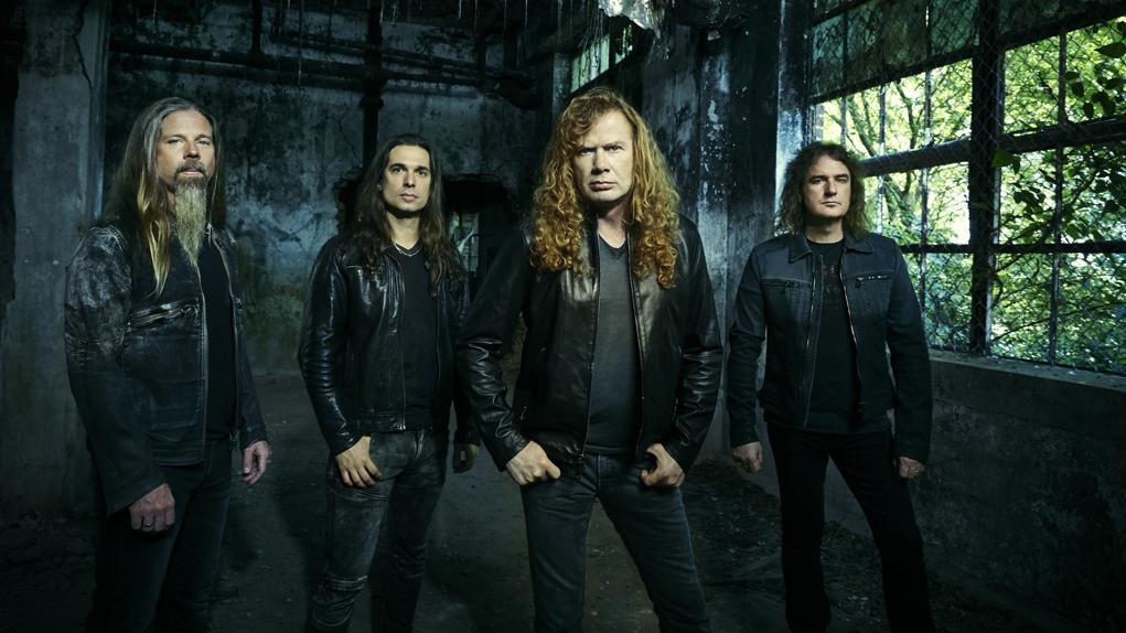 Dave Mustaine (à frente): com os “caras” do Megadeth, que volta a Curitiba em agosto. | Divulgação