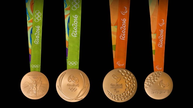 Medalhas de ouro olímpicas e paralímpicas. | Divulgação/Rio-2016