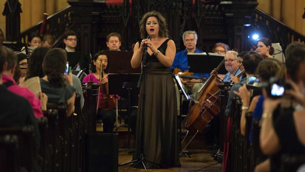 Cantora interpretou “Sola, perduta, abbandonata”, da ópera “Manon Lescaut”, de Puccini. | Don Emmert/AFP