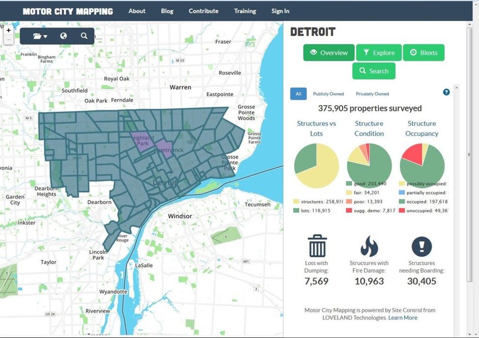 Os cidadãos de Detroit usam seus smartphones para tirar fotos de prédios abandonados ou sem uso e mandá-las para um painel do aplicativo da Loveland, que concentra todas as informações. | Reprodução/