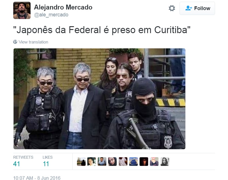Usuários do Twitter e do Facebook compartilharam memes sobre a prisão do agente da Polícia Federal | Reprodução/Twitter @ale_mercado