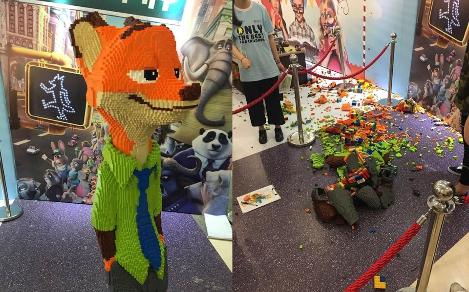 Antes e depois da escultura de Mr. Zhao | Reprodução Facebook