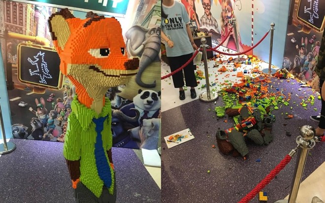 Antes e depois da escultura de Mr. Zhao | Reprodução Facebook